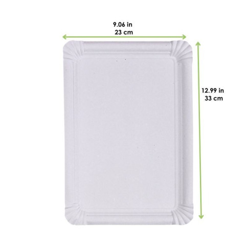 Assiette rectangulaire en carton blanc 334x245mm