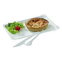 Assiette rectangulaire en carton blanc  110x240mm