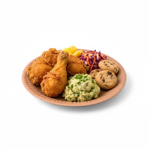 Assiette ronde en carton brun   H11mm