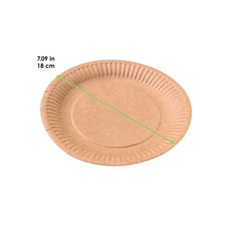 Assiette ronde en carton brun   H11mm