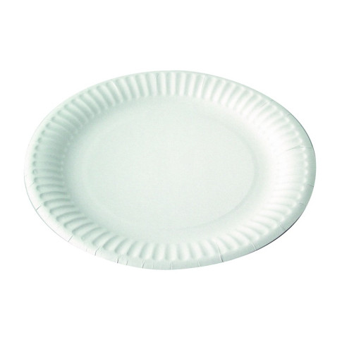 Assiette ronde en carton blanc  H15mm