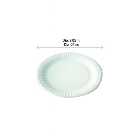 Assiette ronde en carton blanc  H15mm