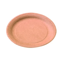 Assiette ronde en carton brun   H15mm
