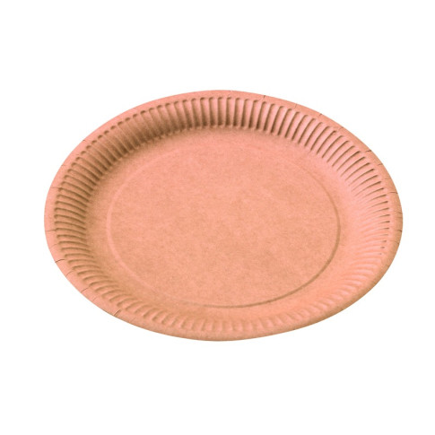 Assiette ronde en carton brun   H15mm