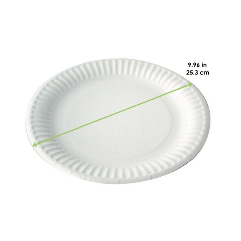 Assiette ronde en carton blanc   H20mm