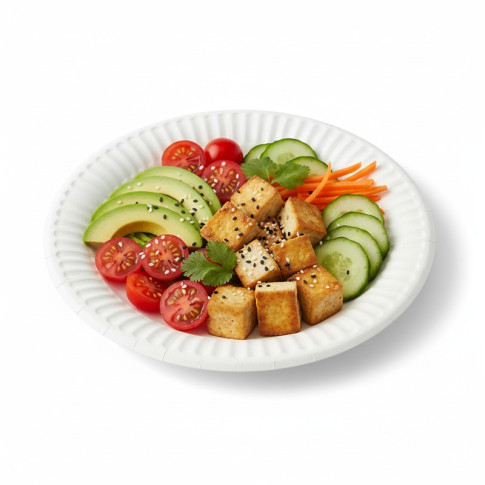 Assiette ronde en carton blanc   H25mm