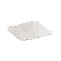 Assiette barque en carton blanc  108x108mm H20mm