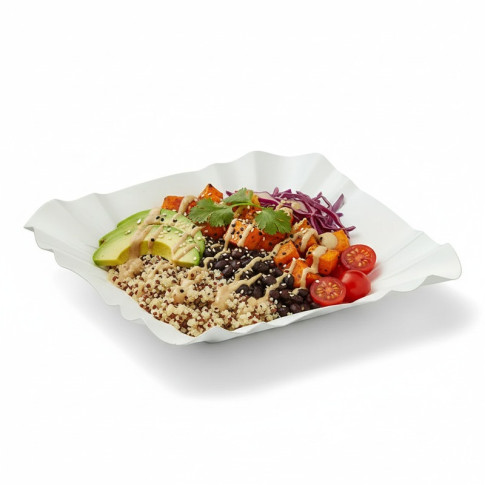 Assiette barque en carton blanc  108x108mm H20mm