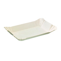 Assiette barque en carton blanc  180x120mm H50mm