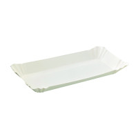 Assiette barque en carton blanc  230x120mm H20mm