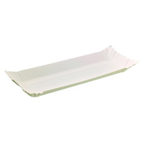 Assiette barque en carton blanc  320x130mm H13mm