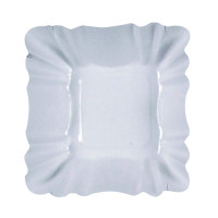 Assiette creuse carrée en carton laminé blanc  90x90mm H30mm