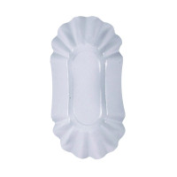 Assiette creuse ovale en carton laminé blanc  195x110mm H32mm