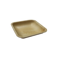 Assiette carrée en palmier  110x110mm H22mm