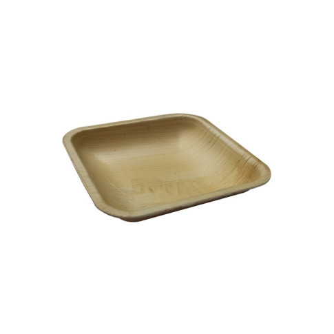 Assiette carrée en palmier  110x110mm H22mm