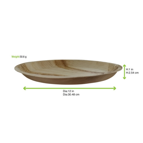 Assiette ronde en palmier   H25mm