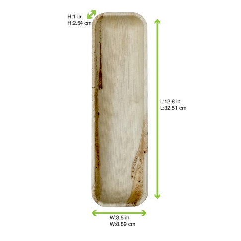 Plateau rectangulaire en palmier  325x90mm H25mm