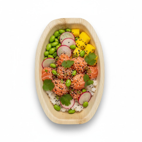Plateau ovale en palmier  360x240mm H25mm