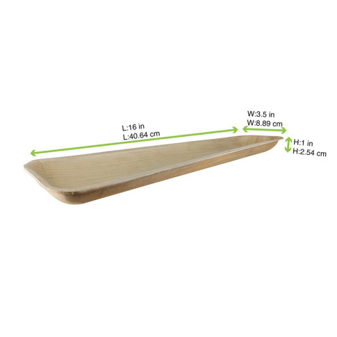 Plateau rectangulaire en palmier  410x90mm H25mm