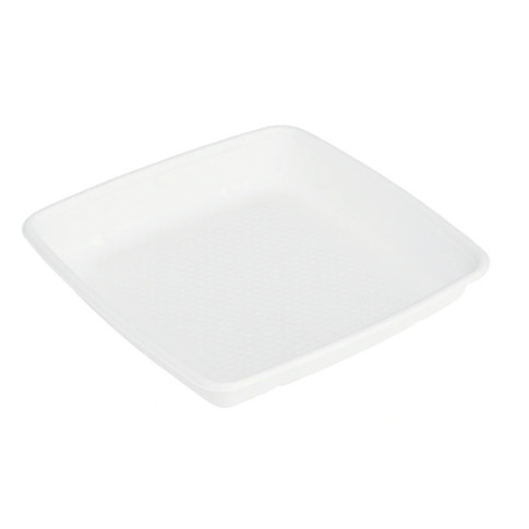 Saladier carré blanc en pulpe  235x235mm H28mm 1000ml