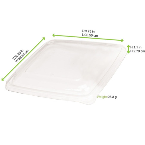 Couvercle plat transparent en plastique PET   H28mm