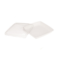 Saladier carré blanc en pulpe  235x235mm H28mm 1000ml