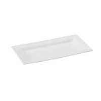 Assiette rectangulaire blanche en pulpe  260x130mm