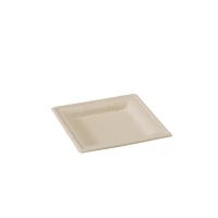 Assiette carrée brune en pulpe  160x160mm
