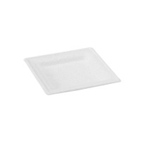 Assiette carrée blanche en pulpe  160x160mm