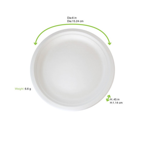 Assiette ronde blanche en pulpe