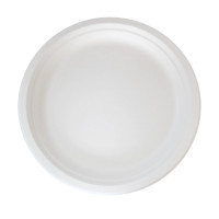 Assiette ronde blanche en pulpe   H20mm