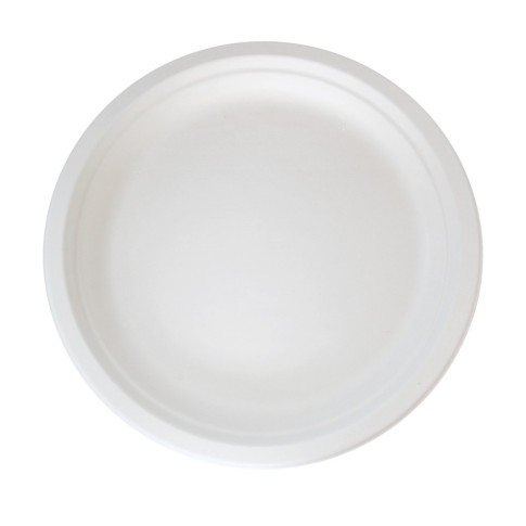 Assiette ronde blanche en pulpe   H20mm