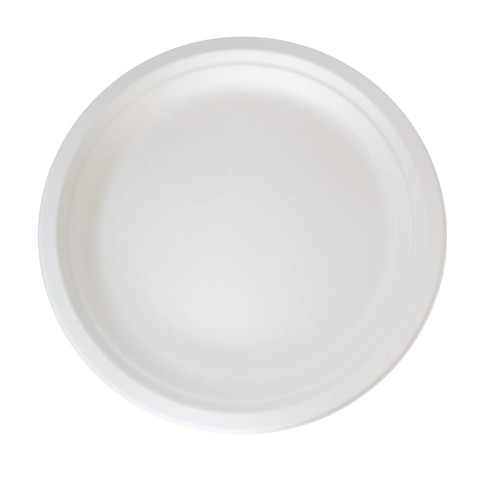 Assiette ronde blanche en pulpe  H23mm