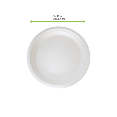 Assiette ronde blanche en pulpe  H23mm