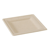 Assiette carrée brune en pulpe 260x260mm H20mm