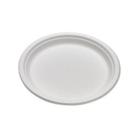 Assiette ronde blanche en pulpe   H26mm