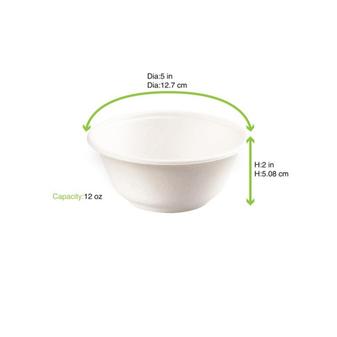Bol rond blanc en pulpe   H48mm 350ml