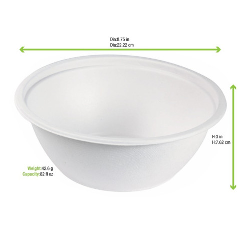 Bol pulpe géant rond blanc   H82mm 2400ml