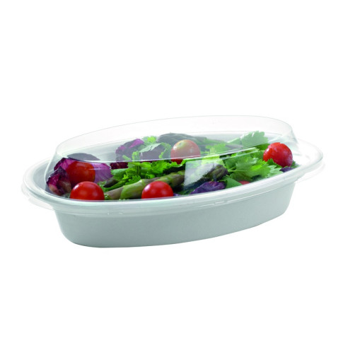 Saladier blanc ovale en pulpe  230x140mm H50mm 700ml