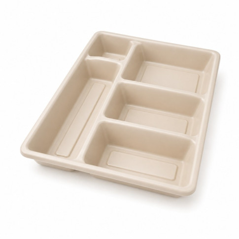Plateau repas pulpe 5 compartiments 295x240mm H40mm