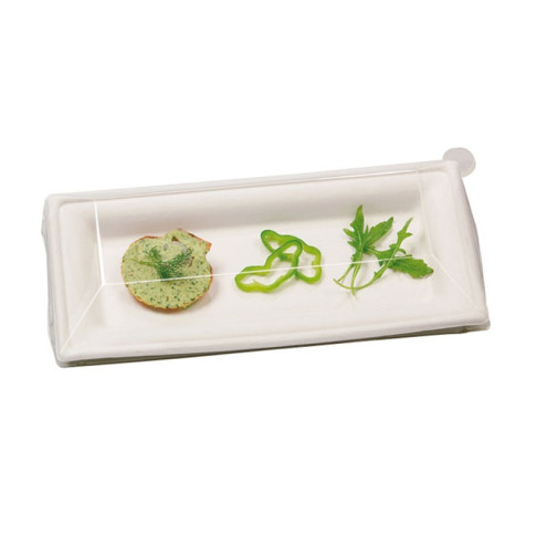 Couvercle plat transparent en plastique PET 275x140mm H30mm