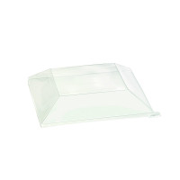 Couvercle plat transparent en plastique PET 200x200mm H50mm