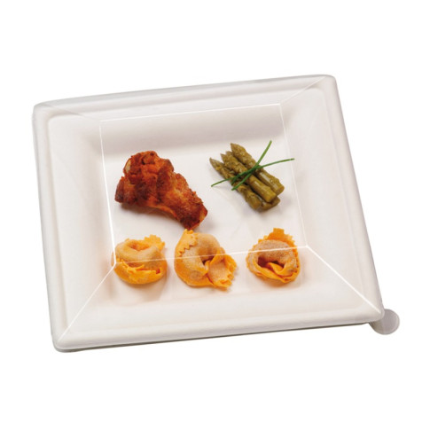 Couvercle RPET transparent  260x260mm H50mm