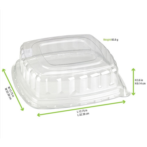 Couvercle plat transparent en plastique PET 318x318mm H85mm