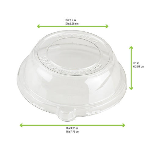 Couvercle plat transparent en plastique PET  H25mm
