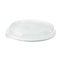 Couvercle plat et oval transparent en plastique PET 260x190mm H40mm