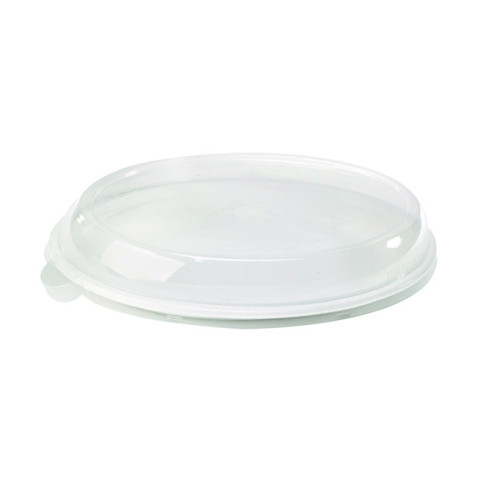Couvercle plat et oval transparent en plastique PET 260x190mm H40mm