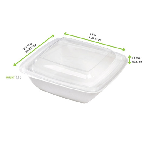 Couvercle plat transparent en plastique PET 205x205mm