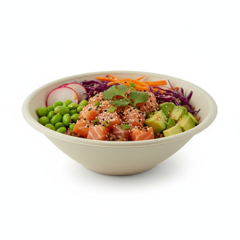 Bol rond brun en pulpe "Poke"   H63mm 950ml