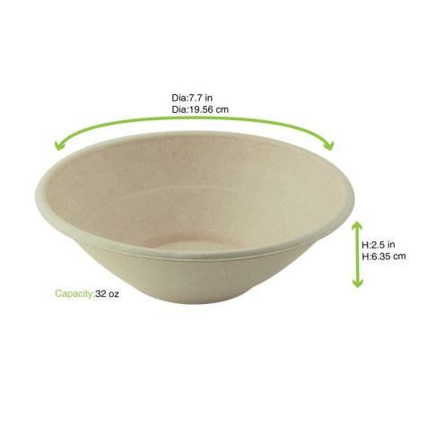 Bol rond brun en pulpe "Poke"   H63mm 950ml